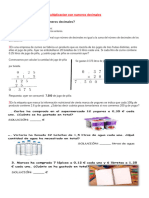 Multiplicacion con numeros decimales