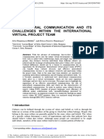 INTERCULTURAL COMMUNICATION AND ITS  CHALLENGES WITHIN THE INTERNATIONAL  VIRTUAL PROJECT TEAM 