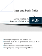 Electrolytes and Body Fluids