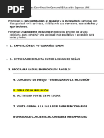 Programa Semana de La Inclusion y Conmemoracion Del Dia de La Discapacidad