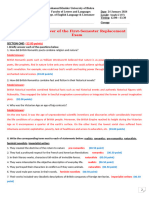 Model Answer of First Semester Replacement Exam Literature January 2024