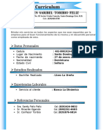 Curriculum CARMEN SARIBEL TORIBIO FELIZ 