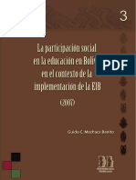 La Participación Social en La Educación en Bolivia en El Contexto de La Implementación de Los EIB