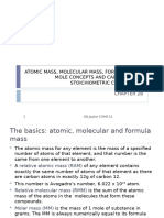 Chapter 2b_atomic Mass, Molecular Mass, Formula Mass, Mole Concepts and Calculations, Stoichiometric Calculation