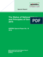 Status of National Values and Principes of Governance 2015 Long Version