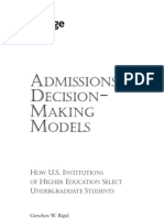 College Admissions Decision Making Models