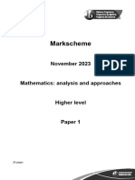 Mathematics Analysis and Approaches Paper 1 TZ1 HL Markscheme