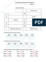 EXÁMEN DE MATEMÁTICAS 1ER TRIMESTRE -2do Primaria