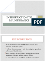 Introduction to Maintenance