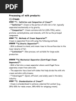 Processing of milk products