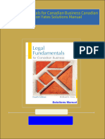 PDF Legal Fundamentals for Canadian Business Canadian 4th Edition Yates Solutions Manual download