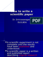 How to Write a Scientific Paper