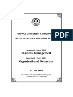 Business Management and Organization Behaviour