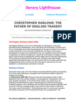 Christopher Marlowe the Father of English Tragedy Study Guide Notes by The Literary Lighthouse