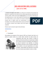 Historia Del Registro Del Sonido Antes de Los 2000