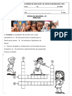 PROVA DE HISTÓRIA -3ºANO - 4º BIMESTRE - Copia