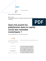 Quel Role Jouent Les Plateformes Dans Le Capital Social Des Nomades Numeriques 