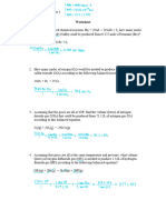 Stoichiometry Worksheet