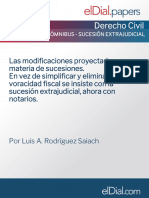 401. Modificaciones proyectadas en materia de sucesiones