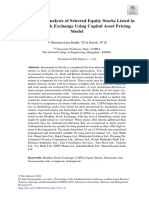 Risk–Return Analysis of Selected Equity Stocks Bombay