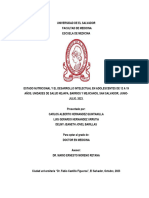 ESTADO NUTRICIONAL Y EL DESARROLLO INTELECTUAL EN ADOLESCENTES DE 12 A 19 AÑOS, UNIDADES DE SALUD NEJAPA, BARRIOS Y MEJICANOS, SAN SALVADOR, JUNIO-JULIO, 2023.