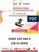 Start List Day 4 39th National Junior Athletics Championships 2024