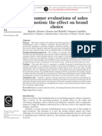 Consumer Evaluations of Sales Promotion: The Effect On Brand Choice