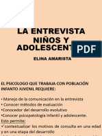 LA ENTREVISTA EN NINOS Y ADOLESCENTES