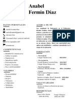 Currículum Vitae CV de Mujer Minimalista Azul