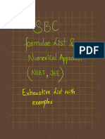 SBC Formula List (NEET,JEE-MAIN) Exhaustive