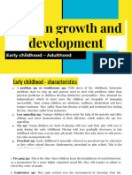 Human growth and development - Early childhood to adulthood