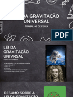 Lei da gravitação Universal - slide escolar