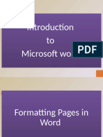 Formatting Pages in Word 2019-Third Lecture