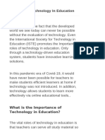 The Role of Technology In Education