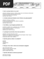 AVALIAÇÃO BIMENTRAL (PORTUGUÊS) 6º ANO