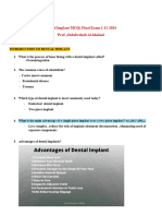 Dental Implant MCQs Final Exam 1-11 مراجعة-2024