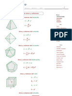 Fórmulas de Áreas y Volúmenes