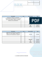 Cotización Calibraciones NTC-ONAC -  ALCOMAX