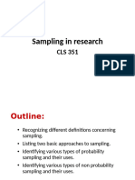 CLS 351 Lecture Note - Sampling