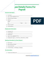 Employee Details Forms for Payroll