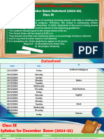 CLASS IX DEC EXAM DATESHEET + SYLLABUS