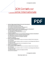 50 QCM Corrigés sur l'Économie Internationale