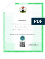 Certificate - Danfarii Ventures