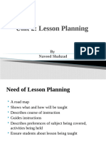 Unit 2 lesson planning