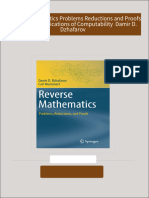 Get Reverse Mathematics Problems Reductions and Proofs Theory and Applications of Computability  Damir D. Dzhafarov free all chapters