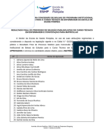 Resultado Final Dos Selecionados e Convocacao Para Matriculas Tec. Enfermagem