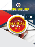 Manual of Style (Unizik)