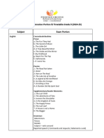 Grade-9 Prefinal (2024-25) Syllabus and Timetable