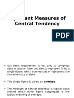 Important Measures of Central Tendency