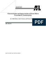 Collin Becker, Luke Currano and Wayne Churaman - Characterization and Improvements To Porous Silicon Processing For Nanoenergetics